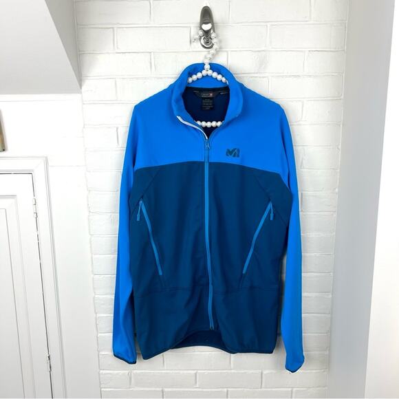 Millet Men’s Blue Softshell Knit Zip Front Jacket Size XL - Picture 1 of 9